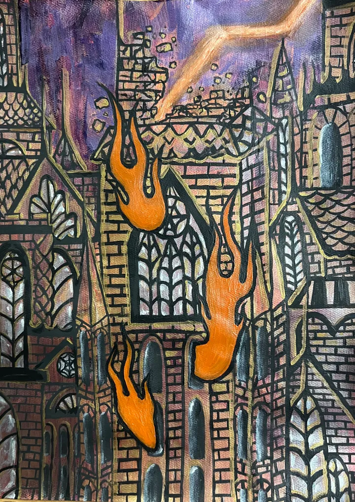 abstract architecture painting
