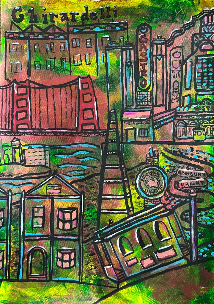 abstract architecture painting