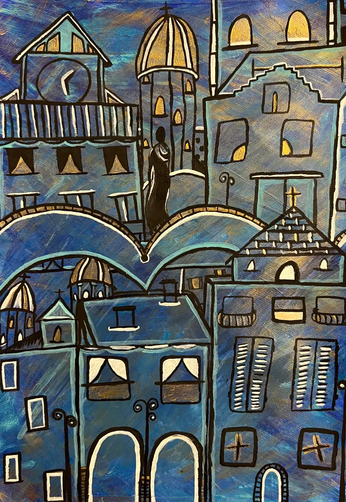abstract architecture painting
