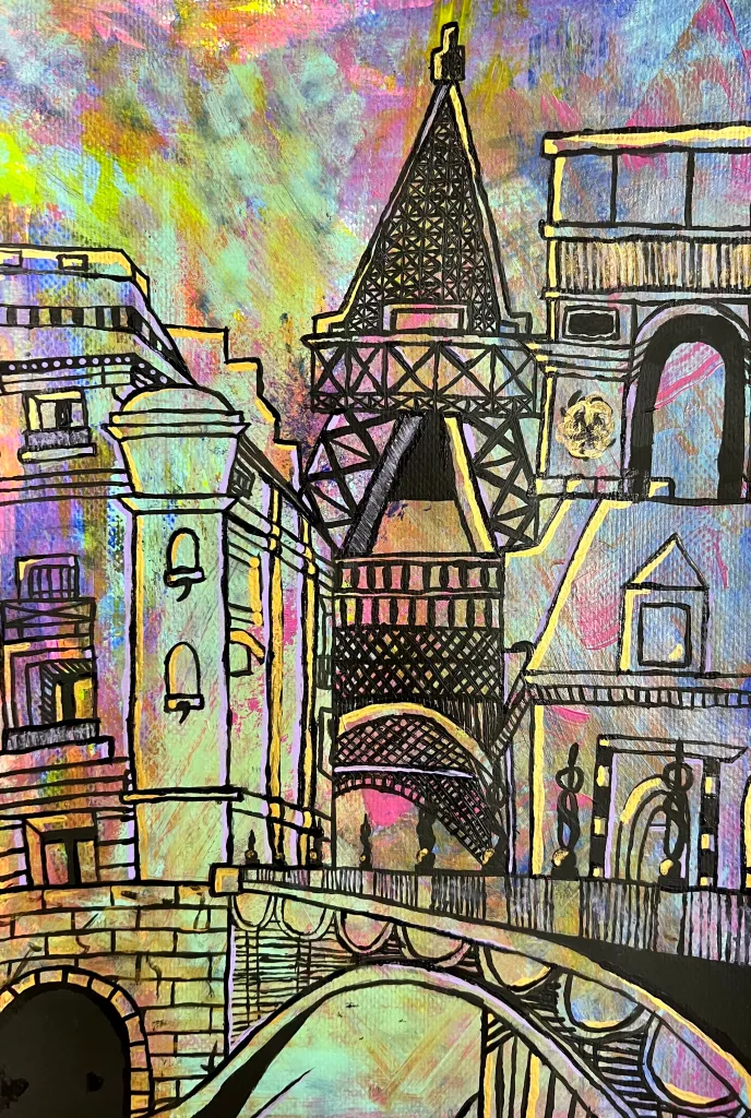 abstract architecture painting