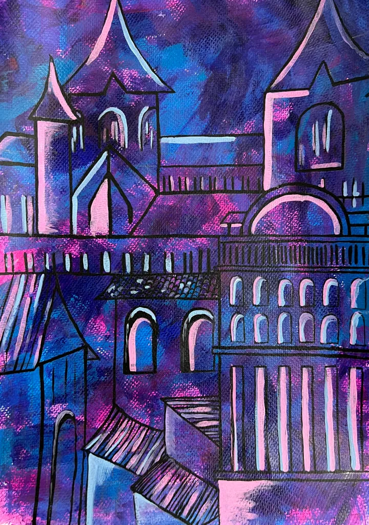 abstract architecture painting