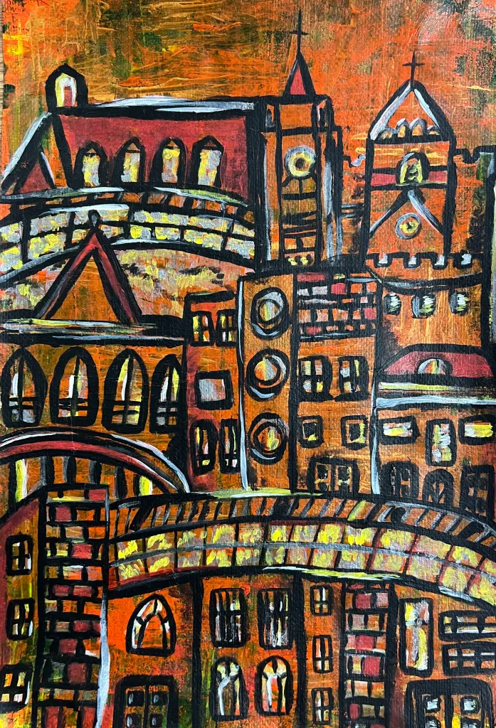 abstract architecture painting
