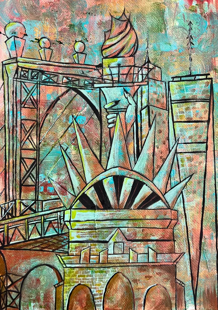abstract architecture painting