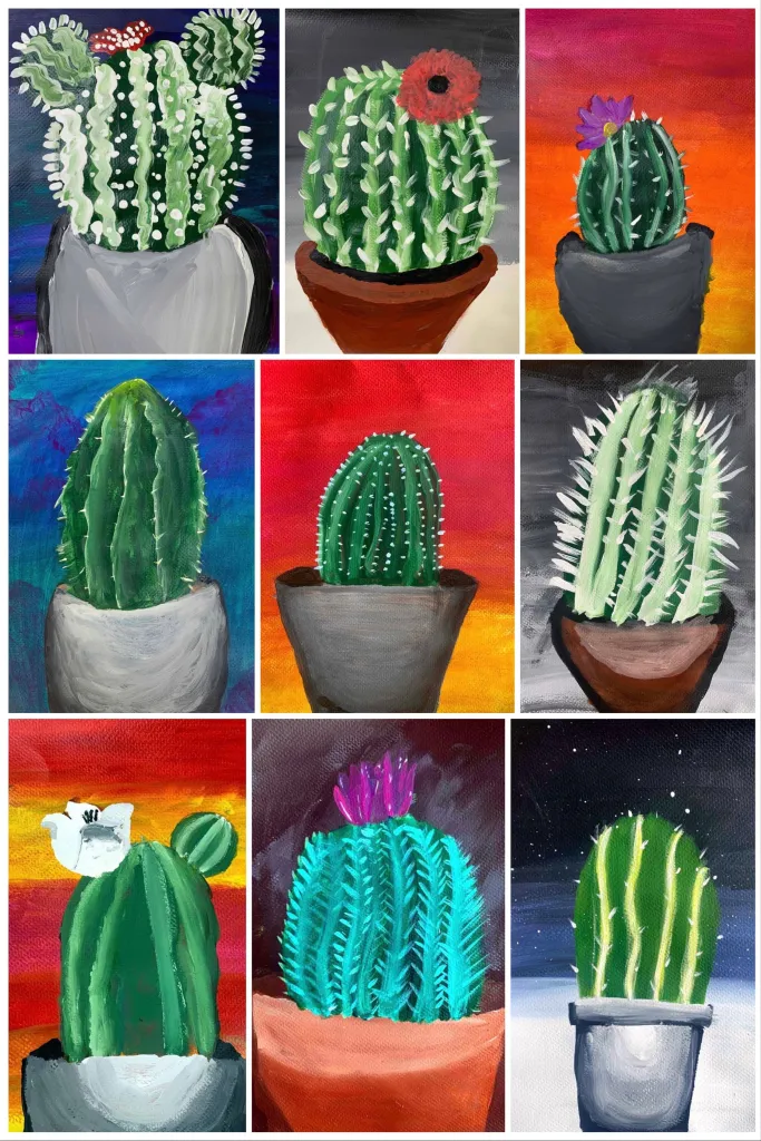 Cactus Acrylic Painting Lesson