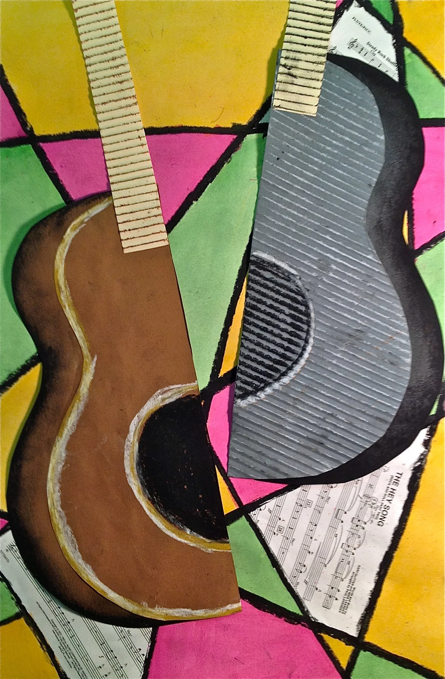 Featured: Abstract Art Guitar or Music Instrument Mixed Media Lesson