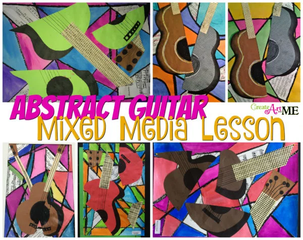 abstract guitar mixed media lesson