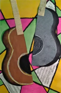 Abstract Guitar Mixed Media Lesson