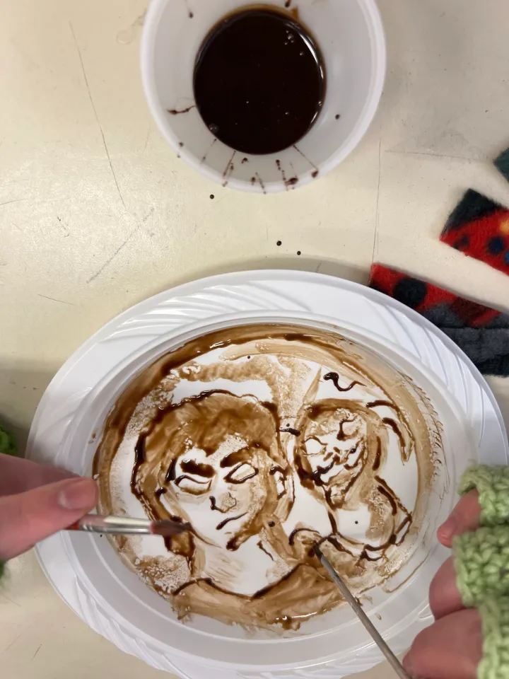 Vik Muniz Inspired Chocolate Syrup Paintings