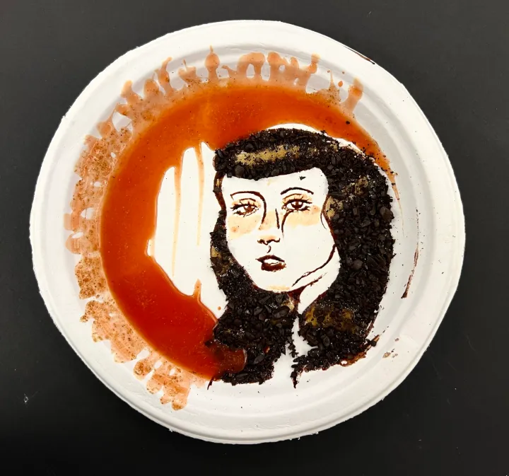 Vik Muniz inspired chocolate syrup paintings