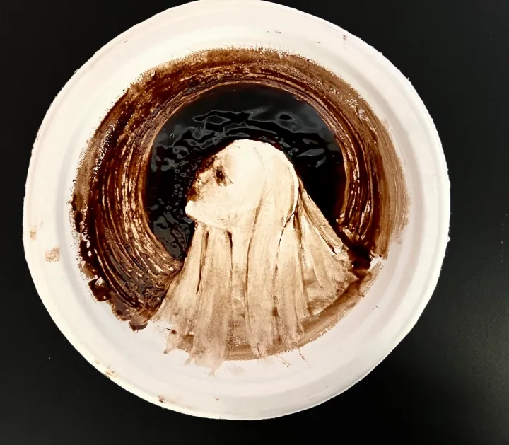 Vik Muniz inspired chocolate syrup paintings