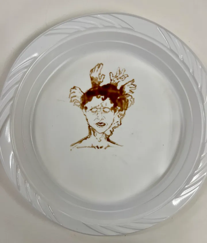 Vik Muniz inspired chocolate syrup paintings