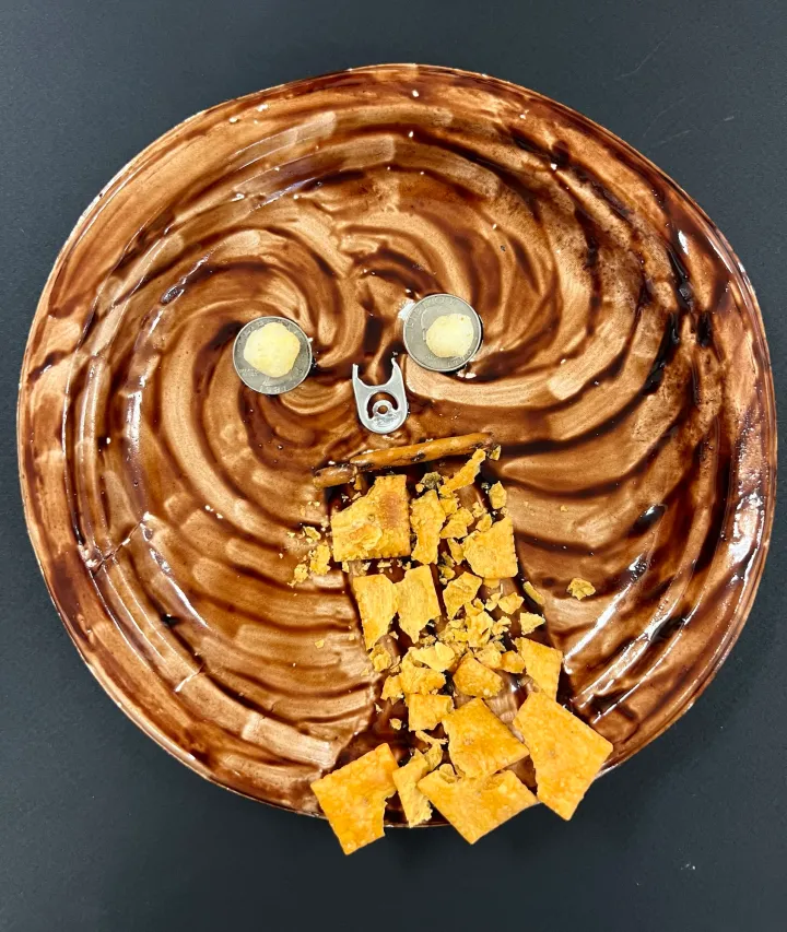 Vik Muniz inspired chocolate syrup paintings