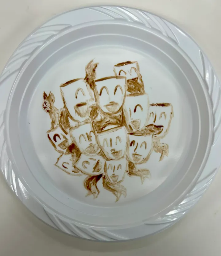 Vik Muniz inspired chocolate syrup paintings