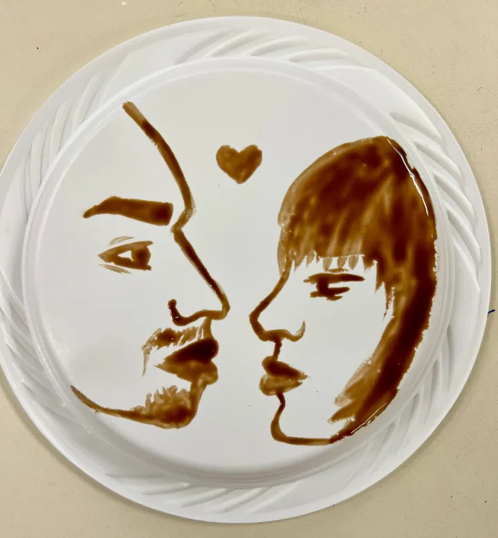 Vik Muniz inspired chocolate syrup paintings