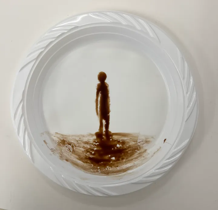 Vik Muniz inspired chocolate syrup paintings
