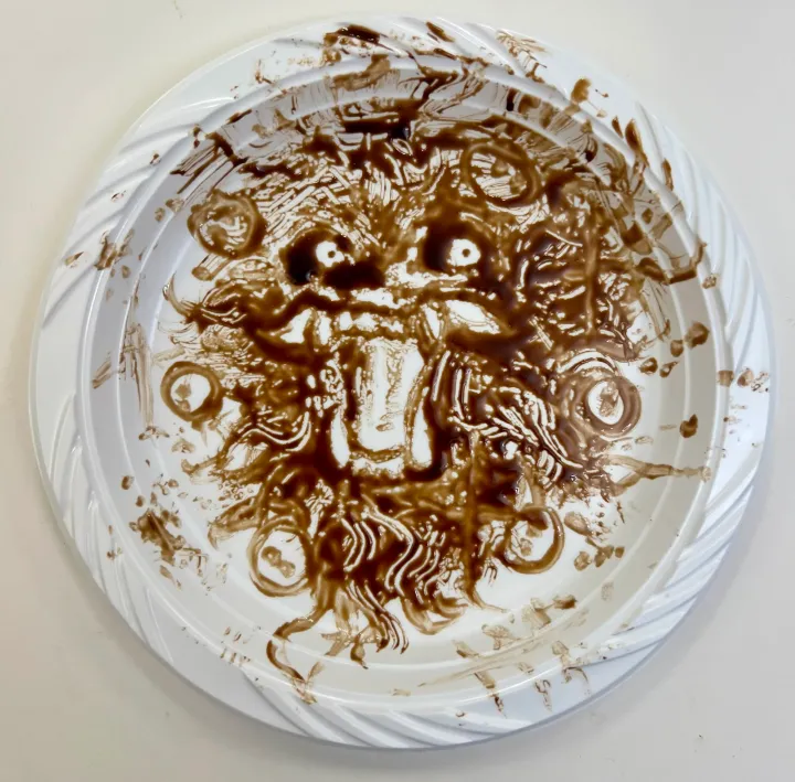Vik Muniz inspired chocolate syrup paintings