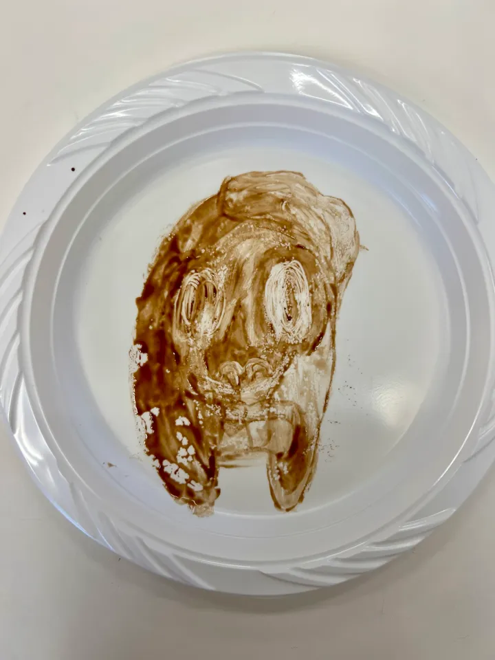 Vik Muniz inspired chocolate syrup paintings
