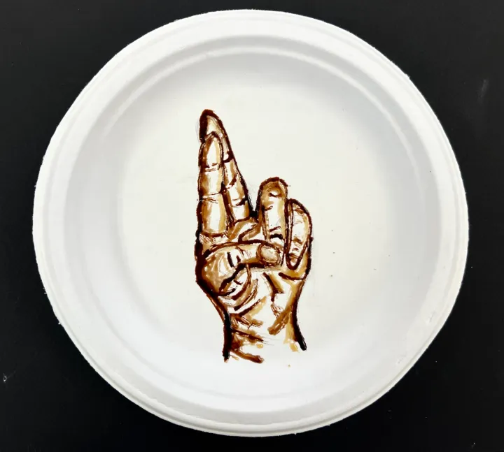 Vik Muniz inspired chocolate syrup paintings