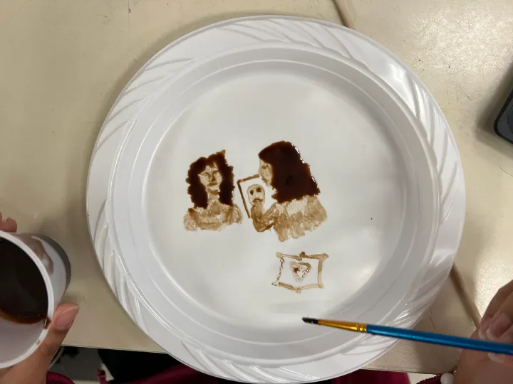 Vik Muniz inspired chocolate syrup paintings