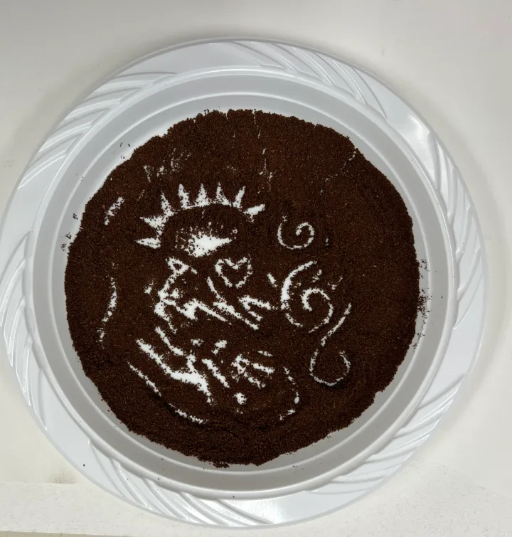 Vik Muniz inspired chocolate syrup paintings