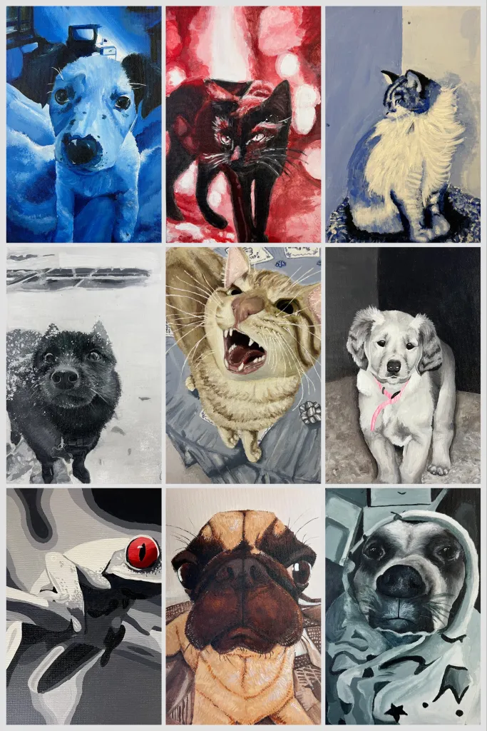 monochromatic pet portrait
