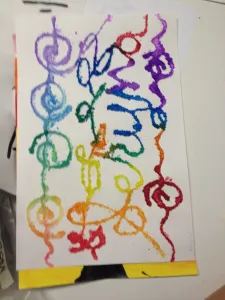 Salt and Glue Watercolor Paintings