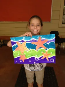 Star Fish Art Erupting Paint Collage