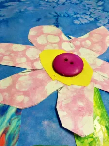 Flower collage bubble Shaving Cream Painting