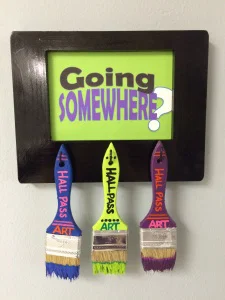 Paintbrush Hall Pass Sign