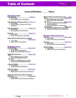 Ultimate Art Techniques Table of Contents