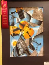 Cubism Instrument Oil Pastel and Collage Art Lesson