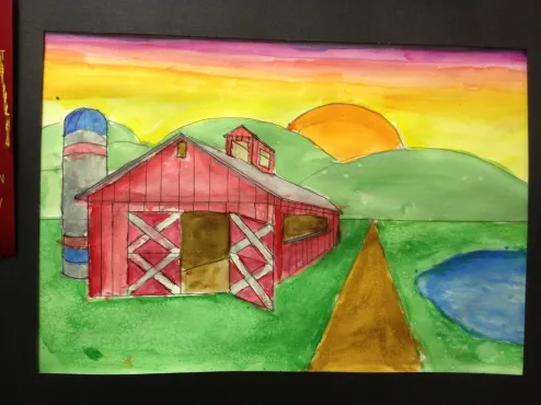 One Point Perspective Barn by Dean