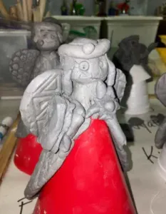 Clay slab angel ornament