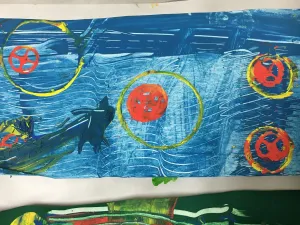 Eric Carle Painted Paper Sailboat art lesson
