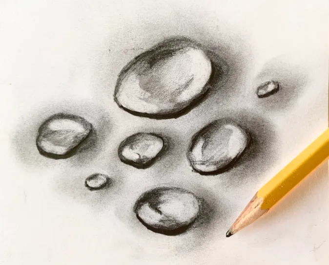 how to shade water droplets