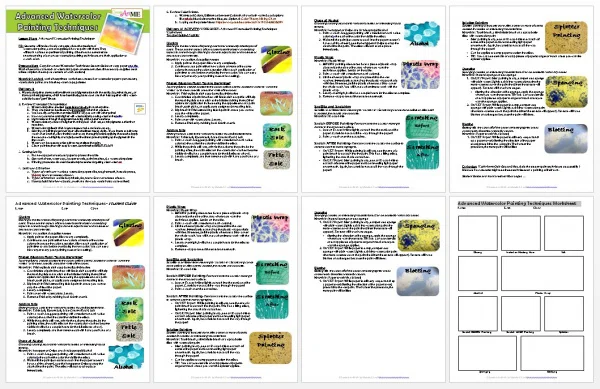 Advanced Watercolor Painting Techniques Lesson Plan & Worksheet Preview