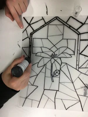 Faux Stained Glass Window
