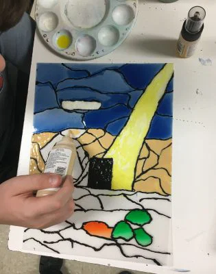 Faux Stained Glass Window
