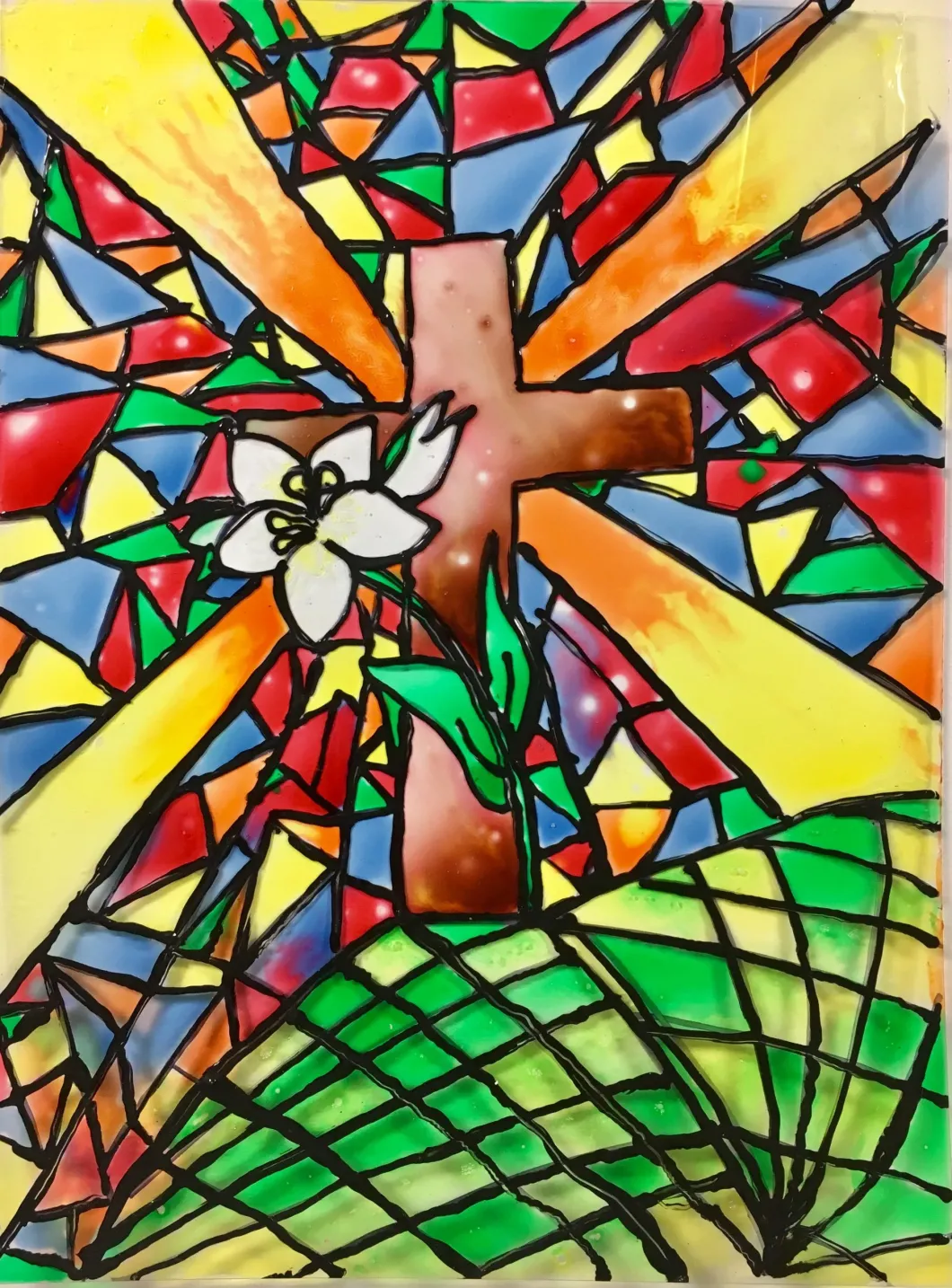 Faux Stained Glass Window