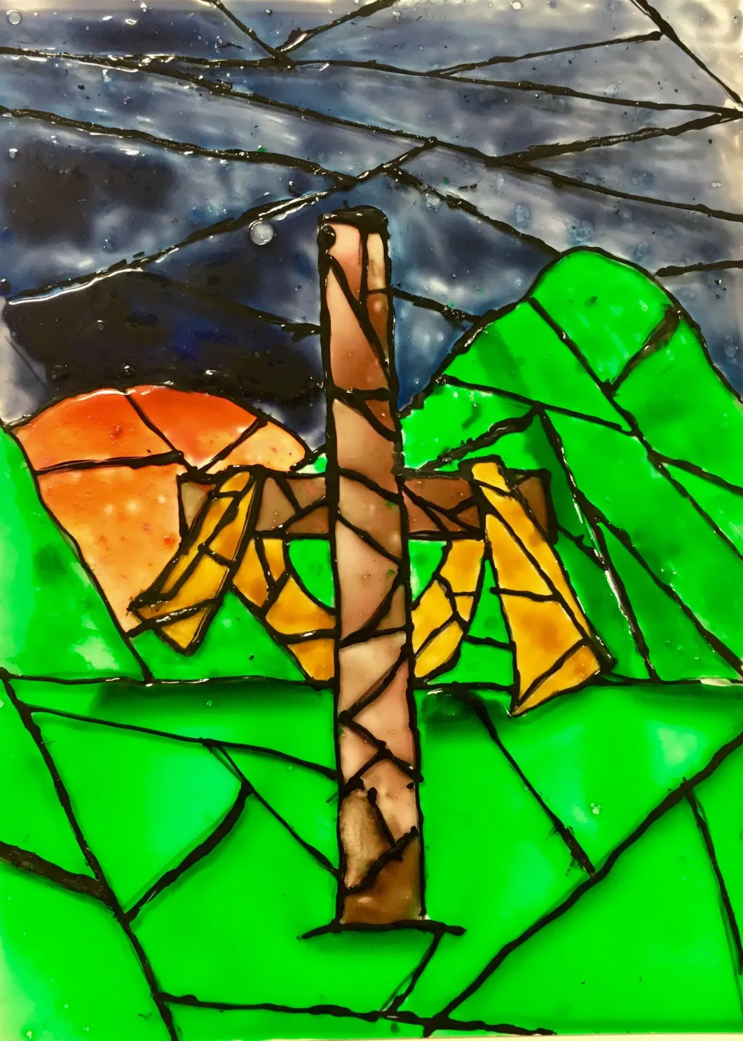 Faux Stained Glass Window