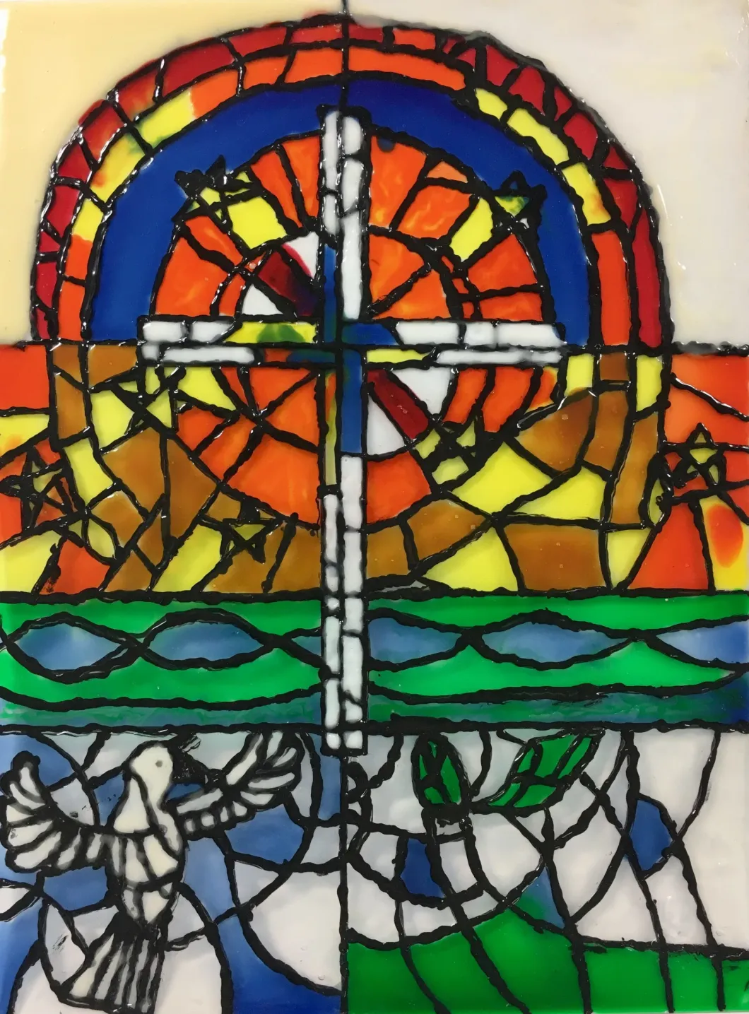 Faux Stained Glass Window
