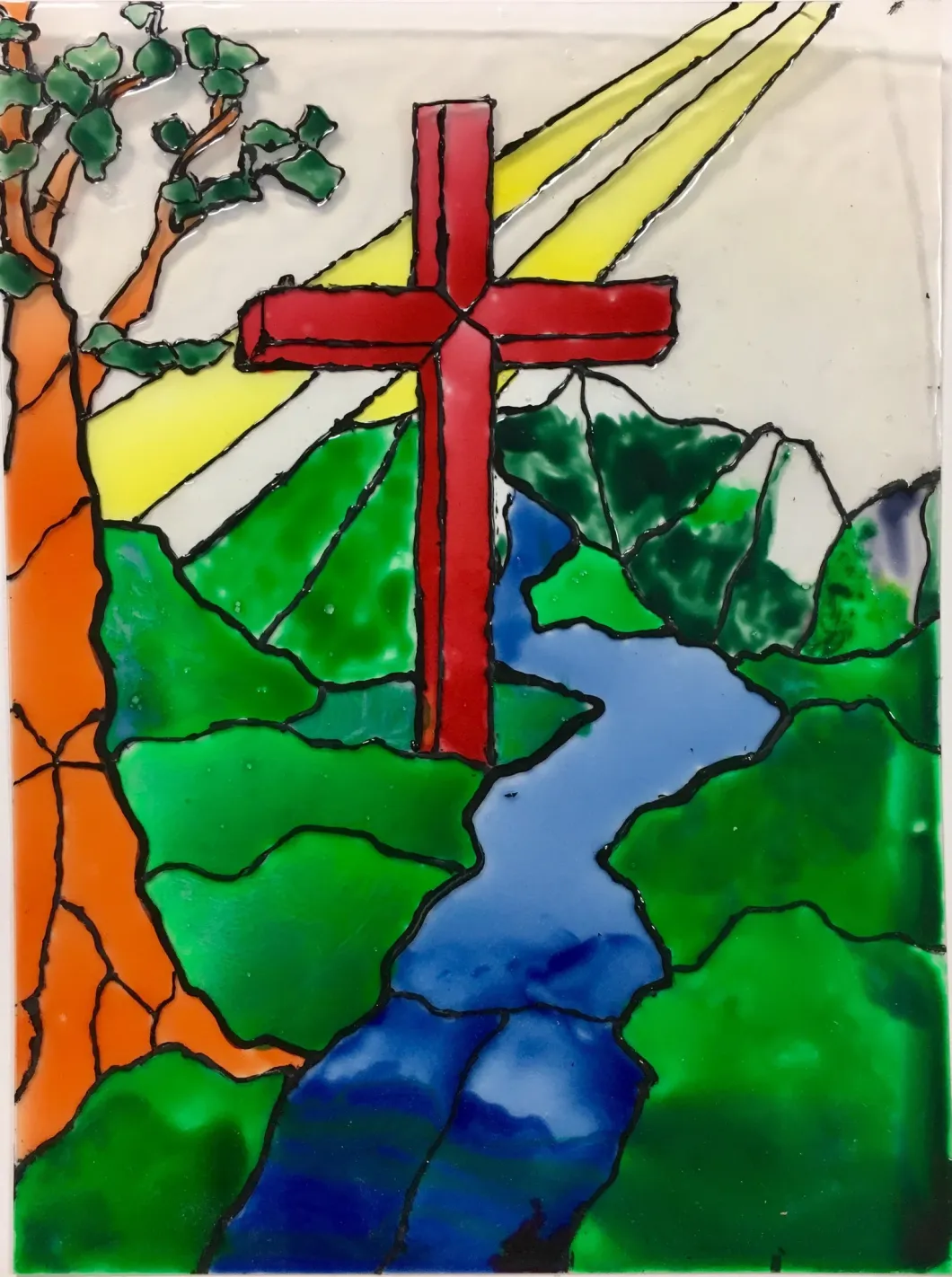 Faux Stained Glass Window