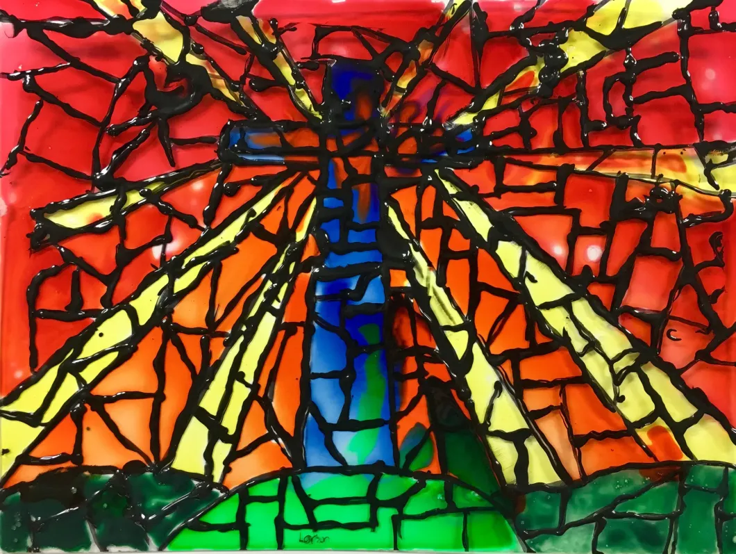Faux Stained Glass Window