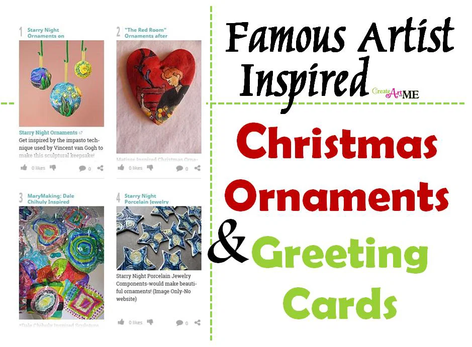 Featured: Famous Artist Inspired Christmas Ornaments and Greeting Cards