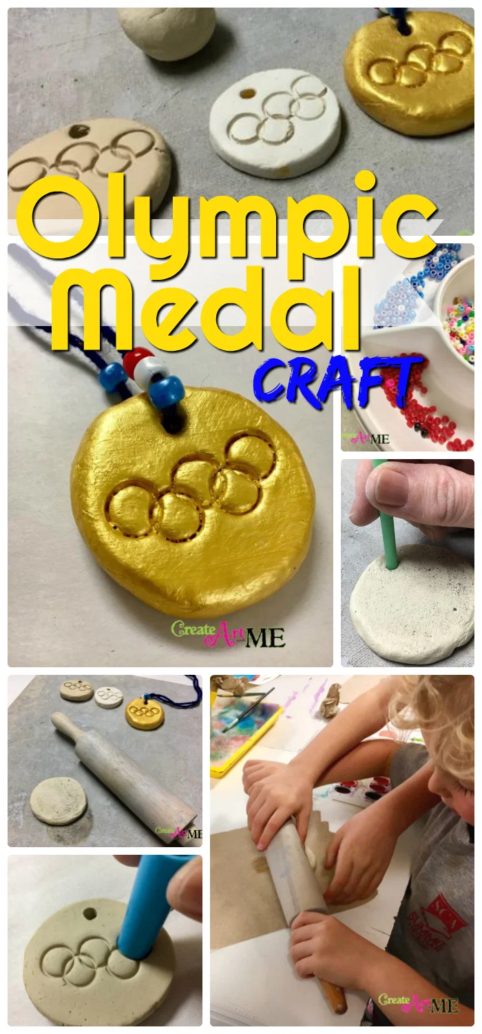 Olympic Medal clay necklace