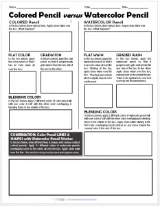Colored Pencil versus Watercolor Pencil Worksheet