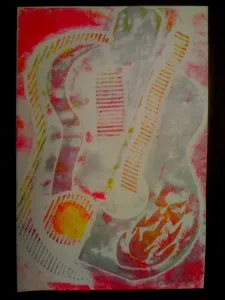 collagraph5 Inked collagraph plate