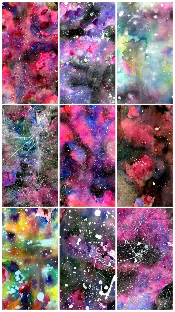 watercolor galaxy landscape