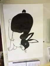 Sumie Painting Scroll art lesson for kids