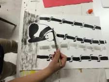 Sumie Painting Scroll art lesson for kids